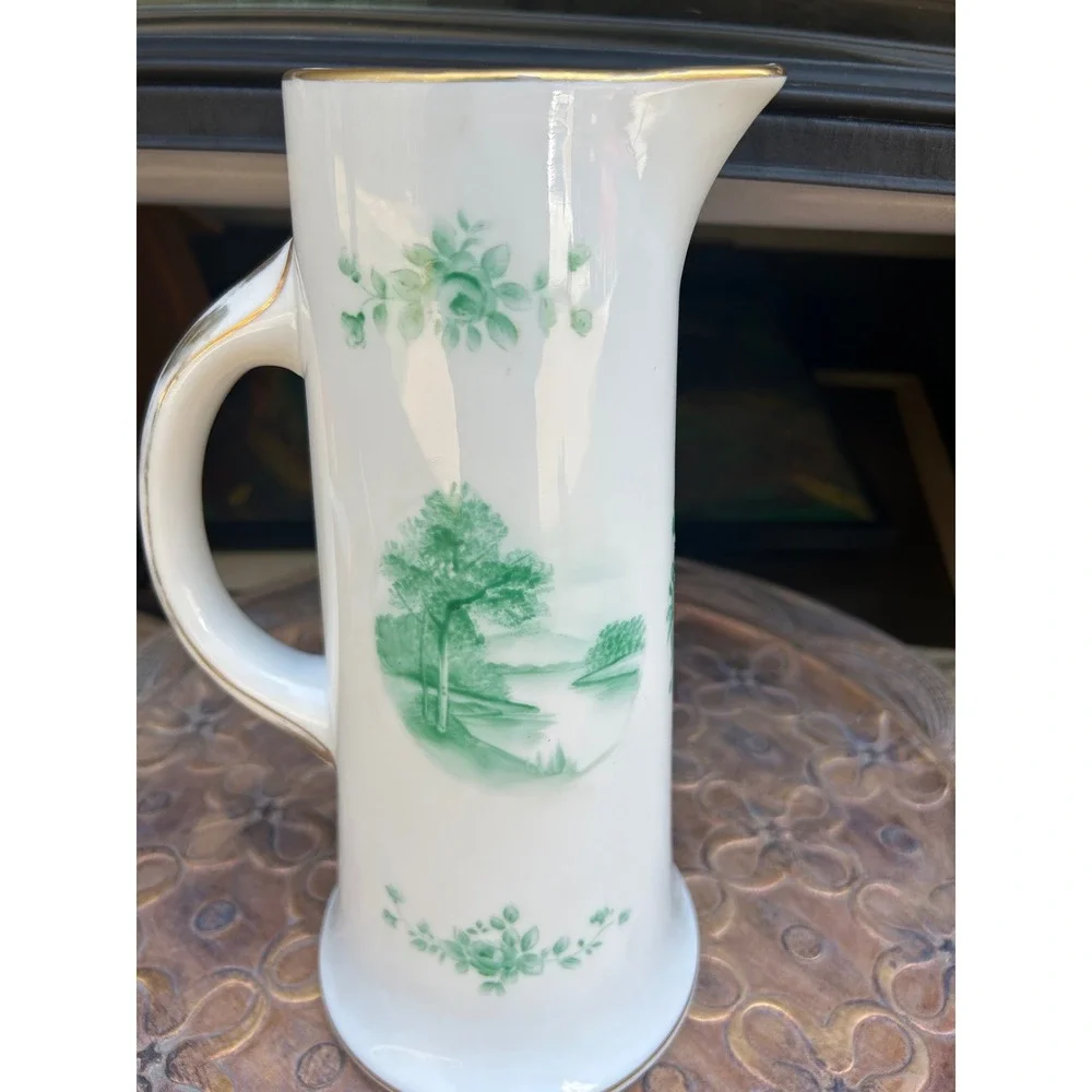 Vintage Mid Century Japanese Porcelain Tankard Pitcher Meissen Victorian vase